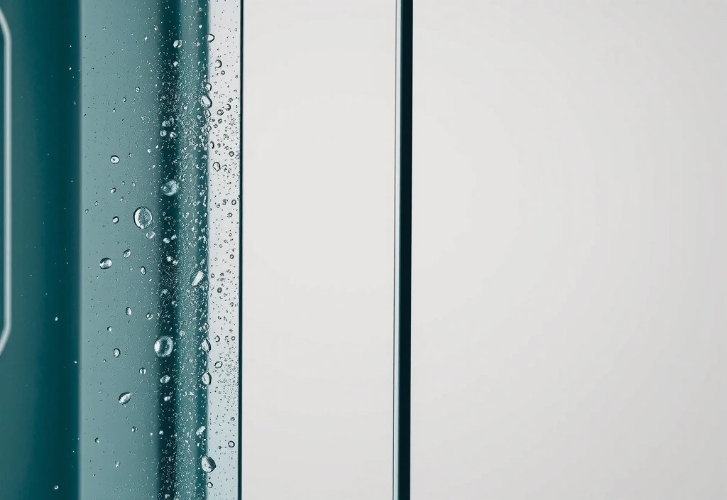 Sklo sprchového koutu s usazeninami